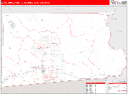 El Centro Metro Area Wall Map Red Line Style